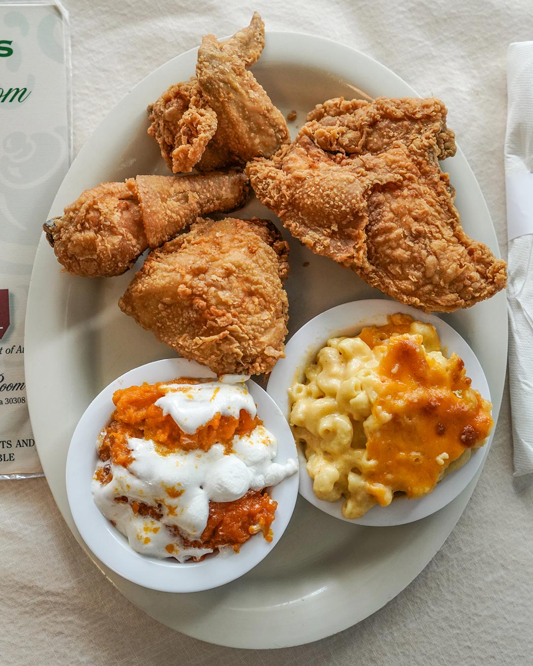 Mary Mac's Tea Room signature dishes Macaroni and Cheese
Fried Chicken Wings
Smothered Chicken
